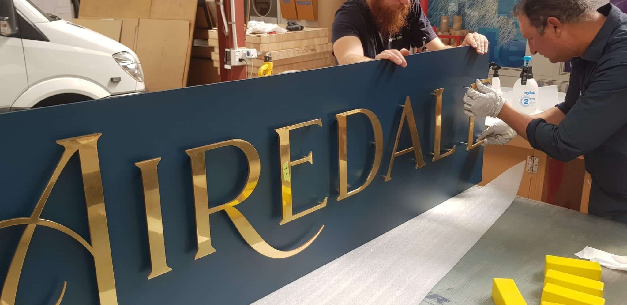 polished brass letters airedale